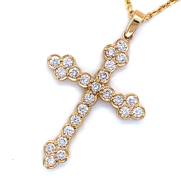 14K Yellow Gold Diamond Cross Pendant (1.00-1.50 ct t.w.)