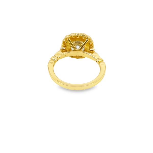 14K Yellow Gold Diamond Round Cut Halo Engagement Ring – 1.60ct