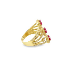 14K Yellow Gold Diamond & Ruby Ring (0.87 ct + 2.00 ct)