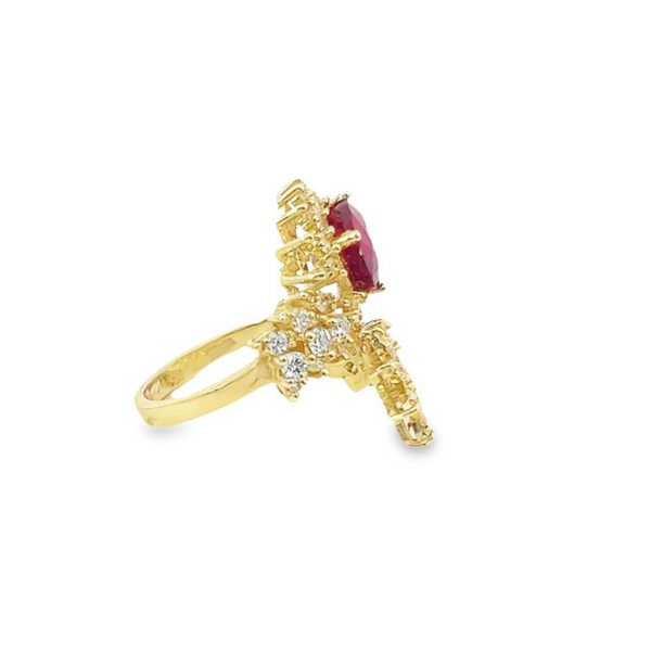 14K Yellow Gold Diamond & Ruby Ring (1.20 ct)
