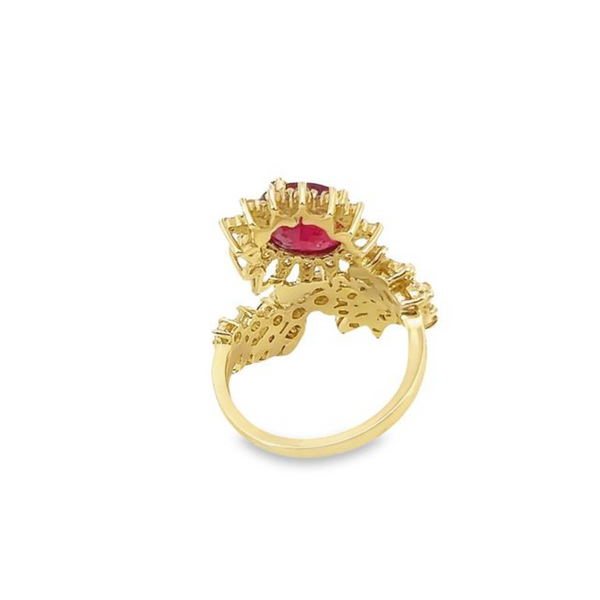 14K Yellow Gold Diamond & Ruby Ring (1.20 ct)