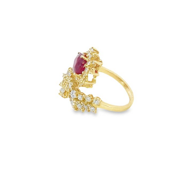 14K Yellow Gold Diamond & Ruby Ring (1.20 ct)