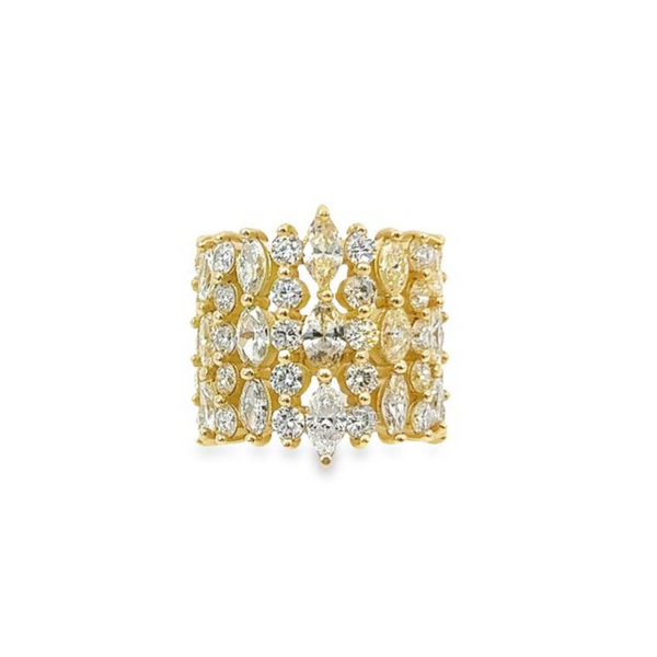14K Yellow Gold Marquise and Round Diamond Ring (2.35 ct)