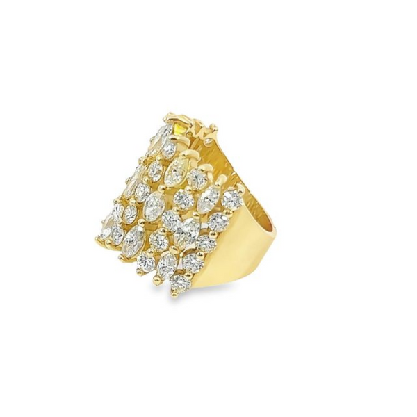 14K Yellow Gold Marquise and Round Diamond Ring (2.35 ct)