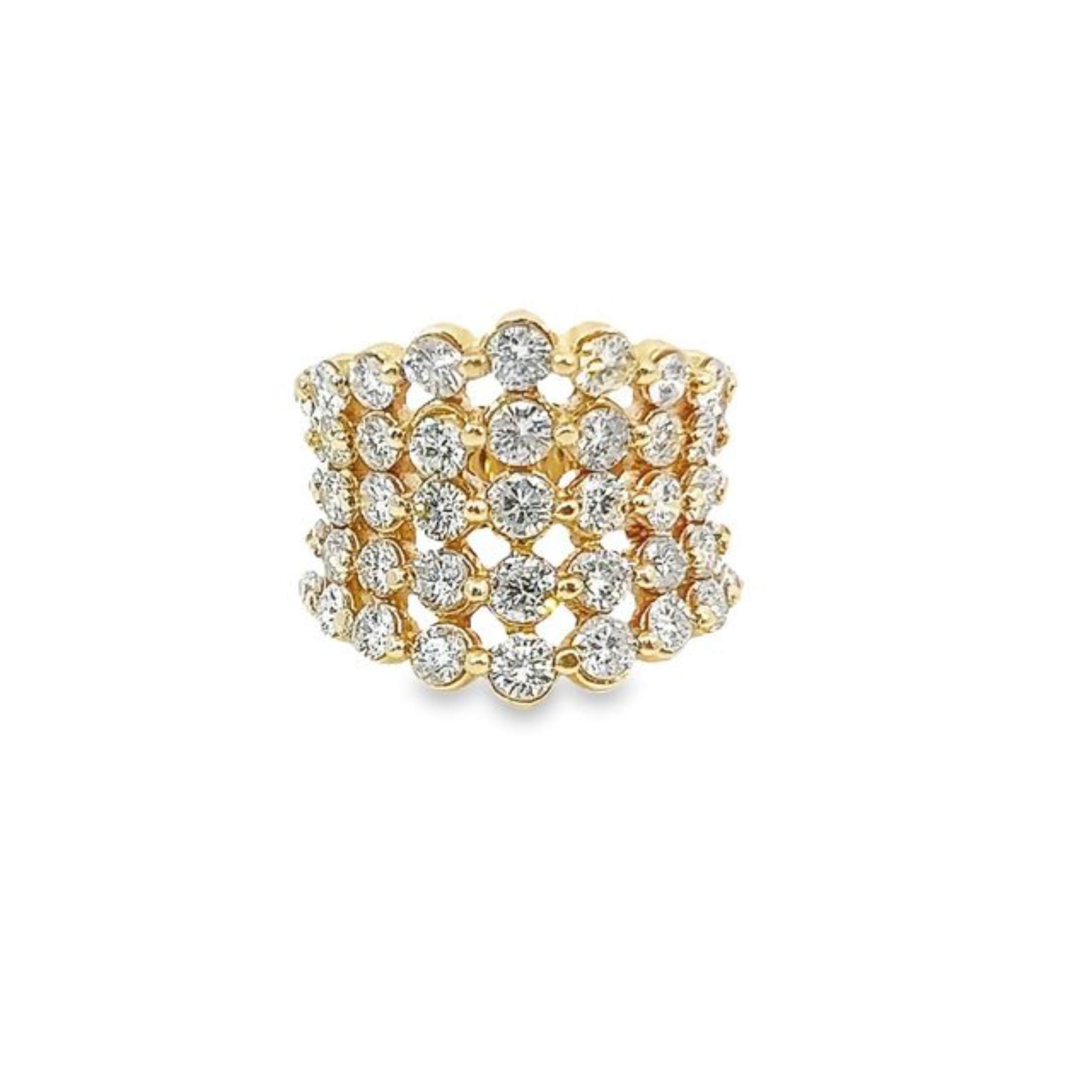 14K Yellow Gold Round Diamond Ring (4.10 ct)