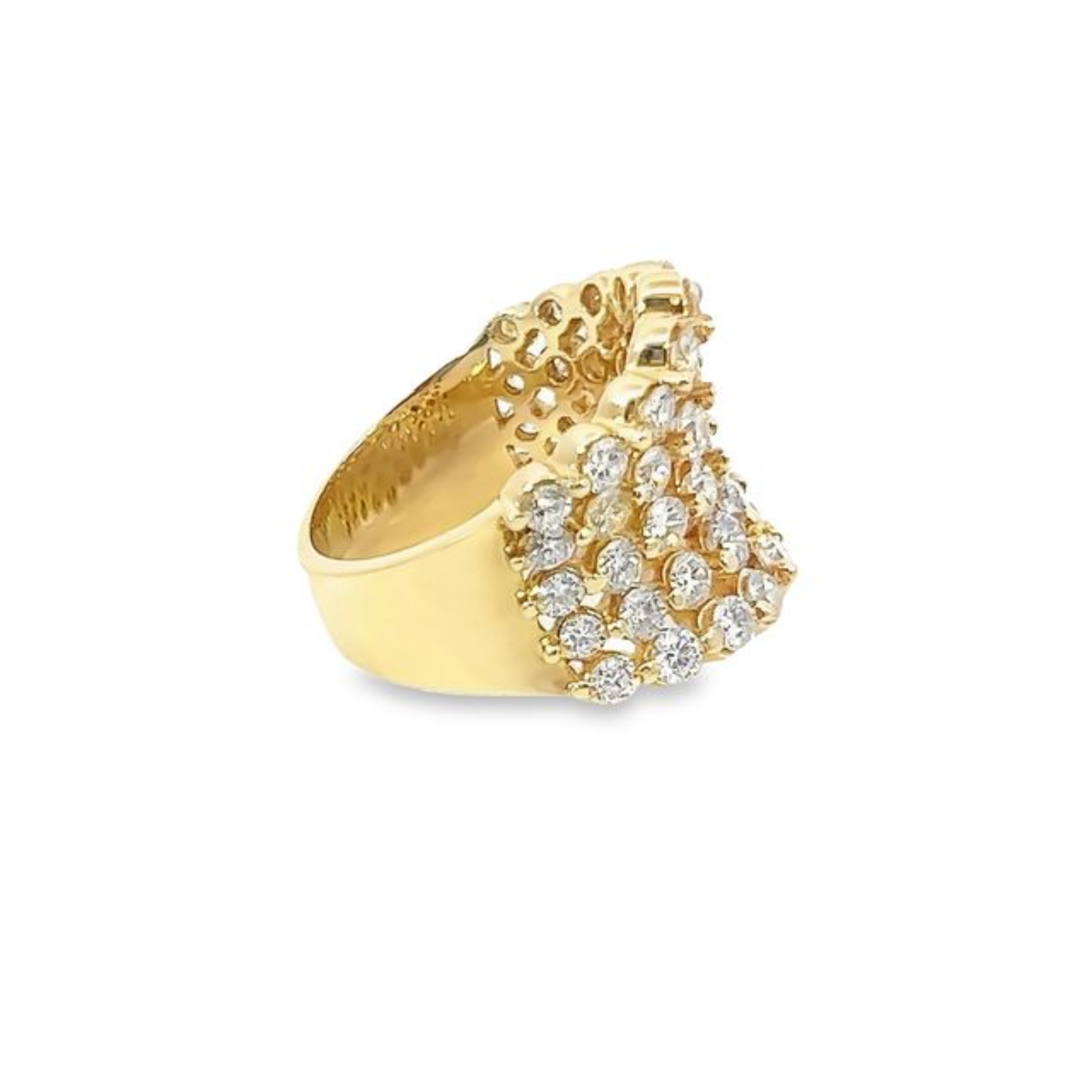 14K Yellow Gold Round Diamond Ring (4.10 ct)