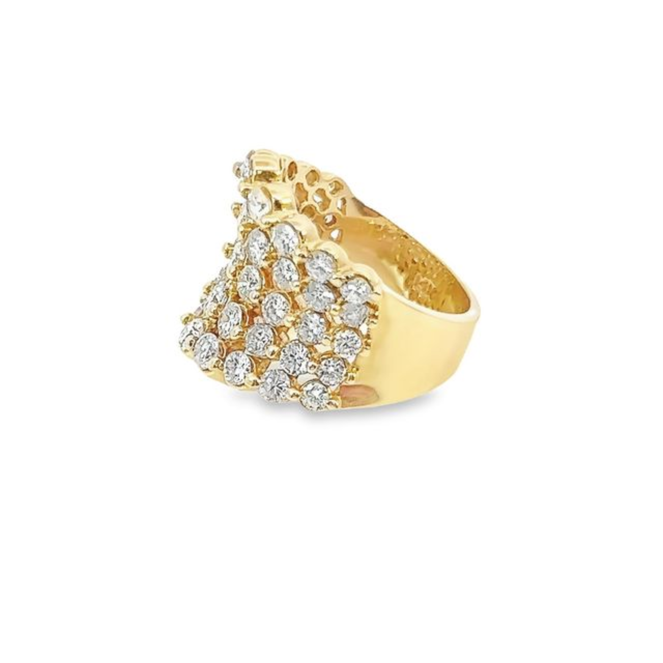14K Yellow Gold Round Diamond Ring (4.10 ct)