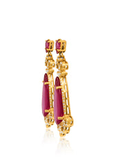 14K Yellow Gold Tourmaline & Yellow Diamond Teardrop Earrings