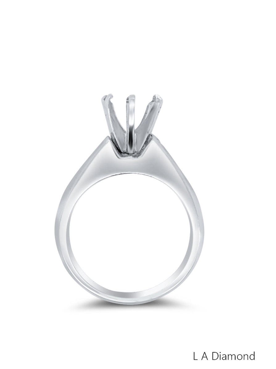 18K White Gold Bezel Corner Princess Cut Multi-Layer Semi-Mount Engagement Ring (1.06 ct)