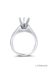 18K White Gold Bezel Corner Princess Cut Multi-Layer Semi-Mount Engagement Ring (1.06 ct)