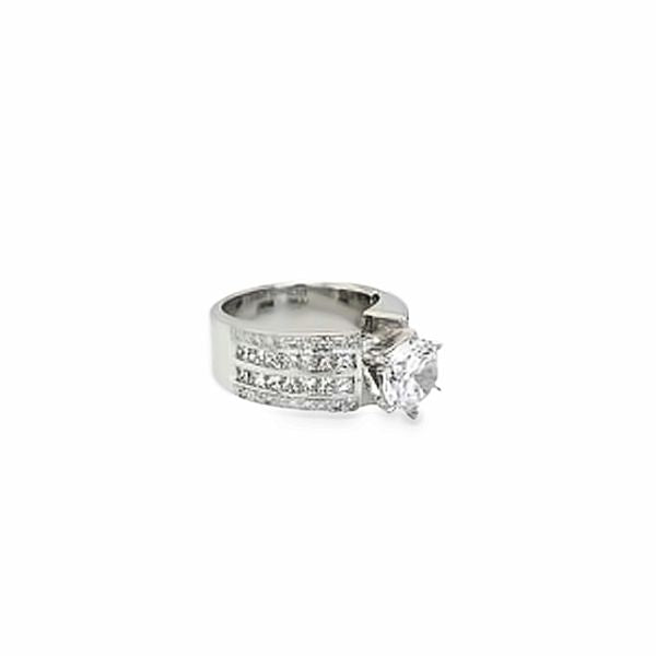 18K White Gold Composite Round Diamond Frame Multi-Row Ring (2.20 ct)