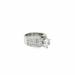18K White Gold Composite Round Diamond Frame Multi-Row Ring (2.20 ct)