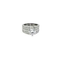 18K White Gold Composite Round Diamond Frame Multi-Row Ring (2.20 ct)