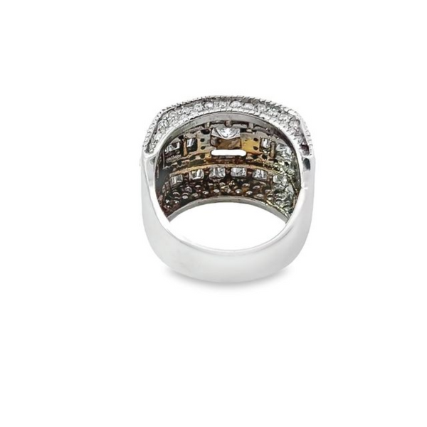 18K White Gold Diamond Bezel Corner Princess Wedding Bands (1.86 ct T.W.)