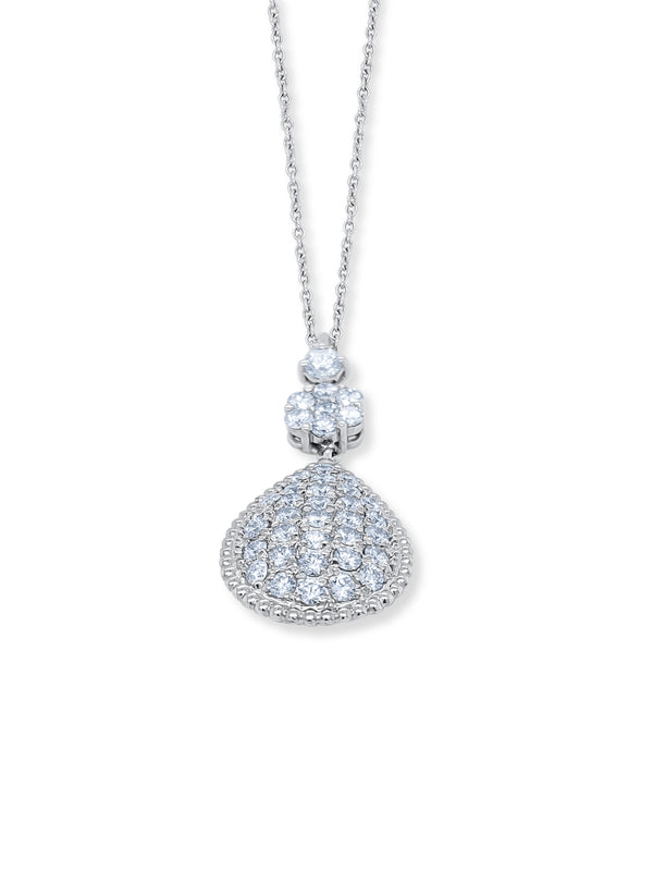 18K White Gold Diamond Pear-Cut Teardrop Pendant (2.83 ct)