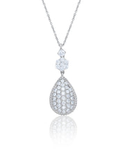 18K White Gold Diamond Pear-Cut Teardrop Pendant (2.83 ct)