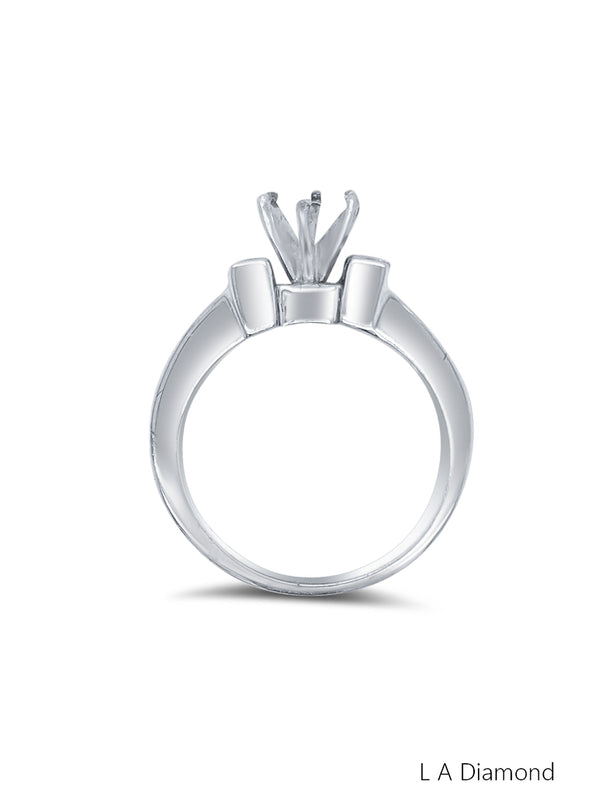 18K White Gold Diamond Princess Cut Semi-Mount Engagement Ring (1.20 ct)