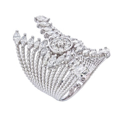 18K White Gold Multi-Layer Round & Marquise Diamond Ring (2.50 ct / 0.78 ct T.W.)