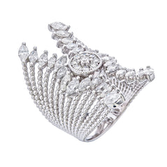 18K White Gold Multi-Layer Round & Marquise Diamond Ring (2.50 ct / 0.78 ct T.W.)