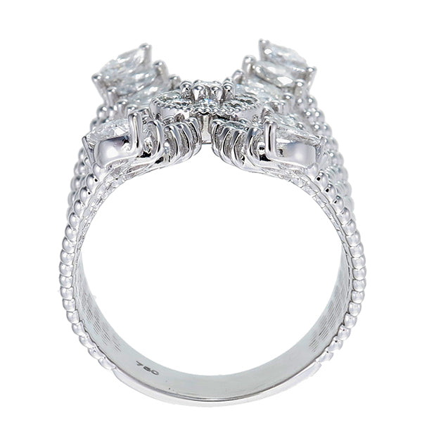 18K White Gold Multi-Layer Round & Marquise Diamond Ring (2.50 ct / 0.78 ct T.W.)