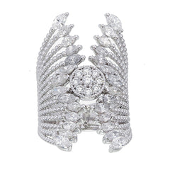 18K White Gold Multi-Layer Round & Marquise Diamond Ring (2.50 ct / 0.78 ct T.W.)