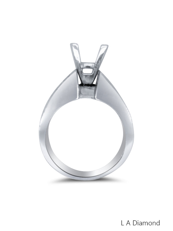 18K White Gold Round Cut Multi-Layer Semi-Mount Engagement Ring (2.71 ct)