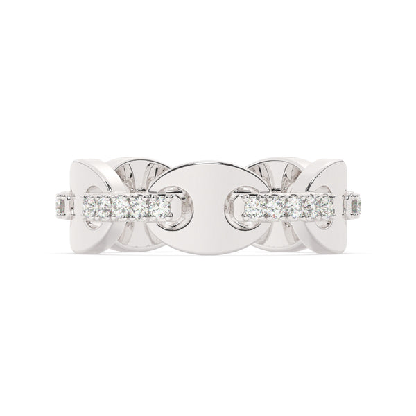 18K White Gold Round Diamond Wedding Ring (0.28 ct)