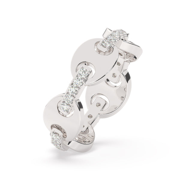18K White Gold Round Diamond Wedding Ring (0.28 ct)