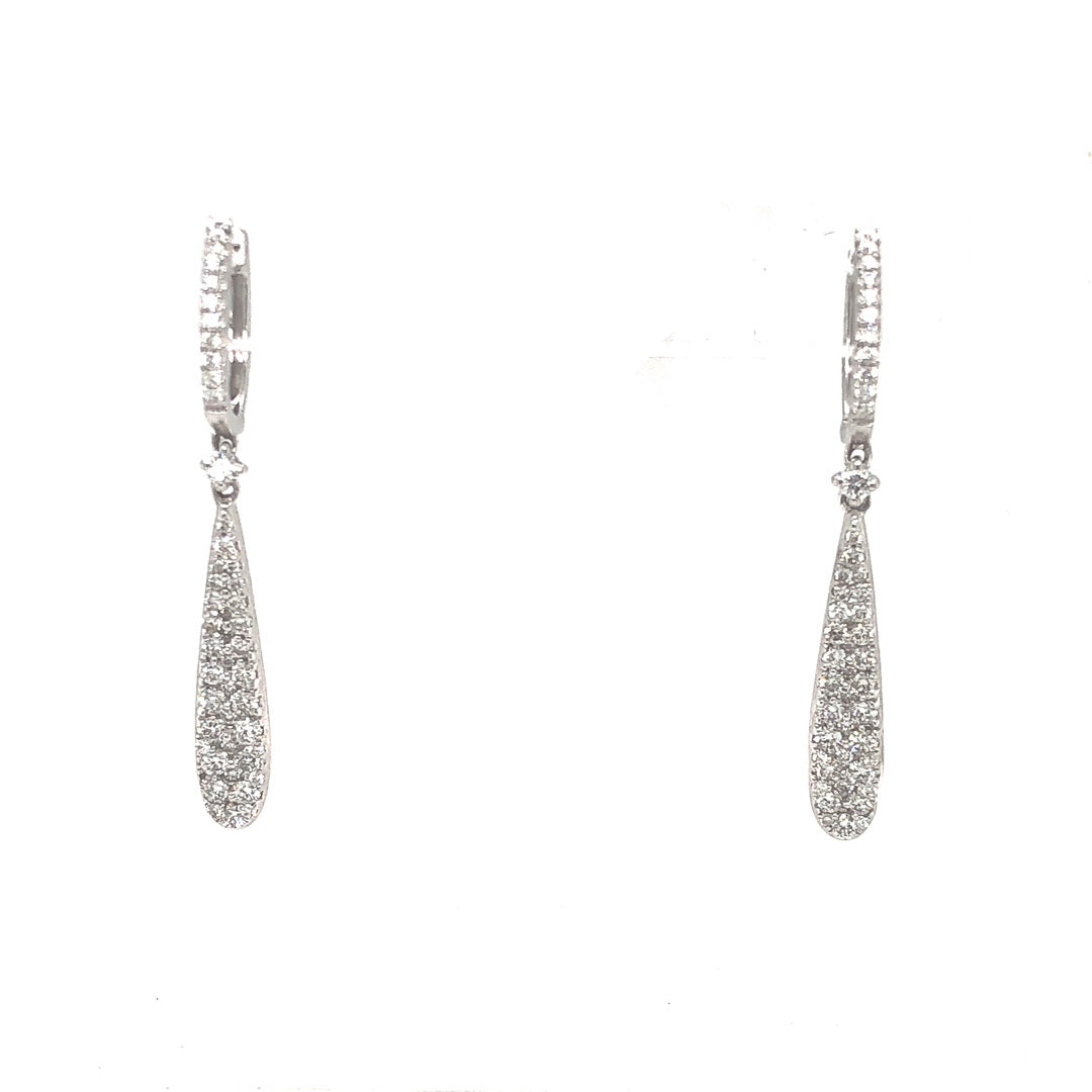 1 CT. T.W. Composite Diamond Earrings in 18K White Gold - LA DIAMOND