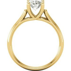 14K Solid Gold 6 mm Round Forever One™ Lab-Grown Moissanite Solitaire Engagement Ring