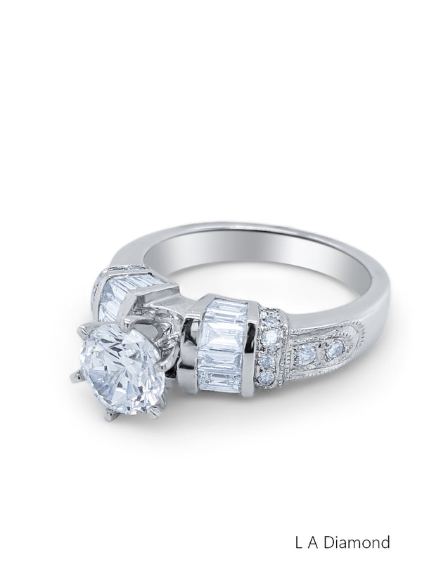 14k White Gold Diamond Ring - LA DIAMOND