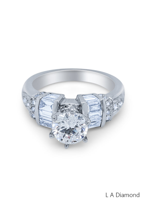 14k White Gold Diamond Ring - LA DIAMOND