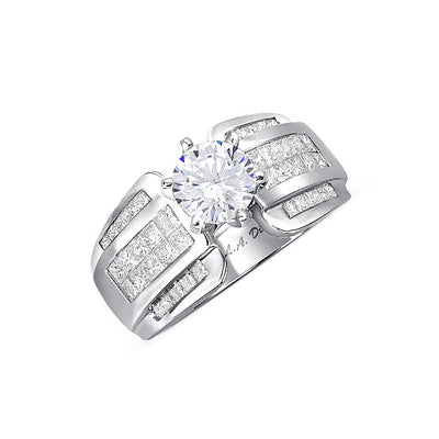 3/4 CT. T.W. Round-Cut Diamond Frame Engagement Ring in 14K  Gold