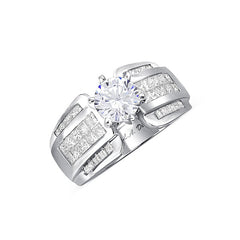 3/4 CT. T.W. Round-Cut Diamond Frame Engagement Ring in 14K  Gold - LA DIAMOND