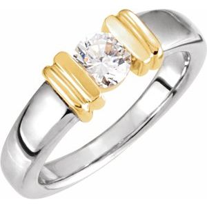 14K Solid Gold 1/2 CTW Natural Diamond Solitaire Engagement Ring