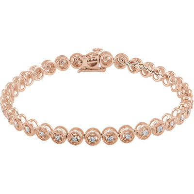 14K Rose Gold Diamond Round Cut Tennis Bracelet 2 CT. T.W.
