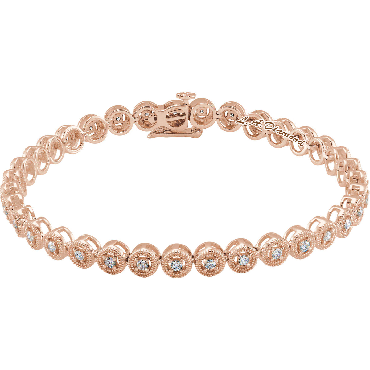 2 CT. T.W. Diamond Tennis Bracelet in 14K Rose Gold - LA DIAMOND