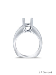 14k White Gold Diamond Baguette Cut Engagement Ring .70c
