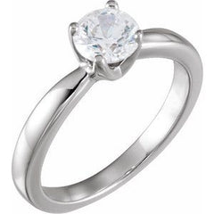 14K Solid Gold & White 1/2 CTW Diamond Solitaire Engagement Ring