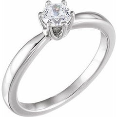 14K Solid Gold 3/8 CT Natural Diamond Solitaire Engagement Ring