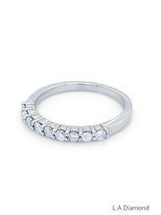 14K White Gold Diamond Round Cut Wedding Ring .45c