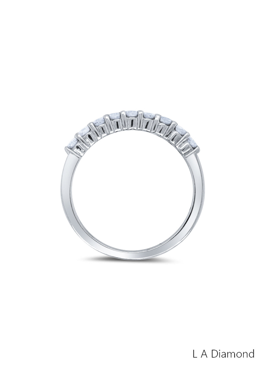 14K White Gold Diamond Round Cut Wedding Ring .45c