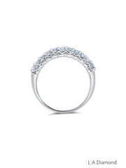 14K White Gold Diamond Round Cut Wedding Ring .75c