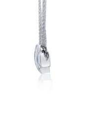 18k White Gold Diamond Cross Bezel Corner Princess And Baguette Cut Necklace Pendant 1.51c