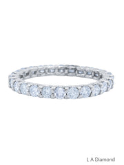 14K White Gold Diamond Round Cut Eternity Ring 1.57c