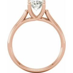 14K Solid Gold 6 mm Round Forever One™ Lab-Grown Moissanite Solitaire Engagement Ring