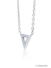 14k White Gold Diamond Round Cut Necklace Pendant 18c