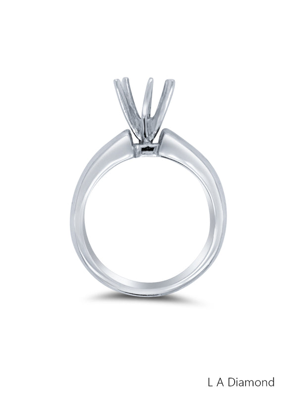 14K White Gold Diamond Princess Cut Multi-Layer Semi-Mount Promise Ring (1.00 ct) - LA DIAMOND