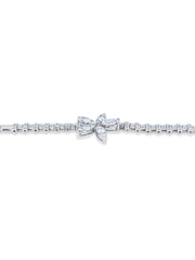 18k White Gold Diamond Marquise Cut Circle Link Tennis Bracelet 1.75c, .40c