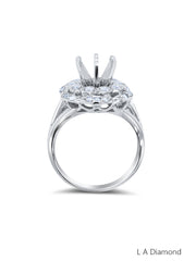 14K White Gold Semi-Mount Engagement Ring